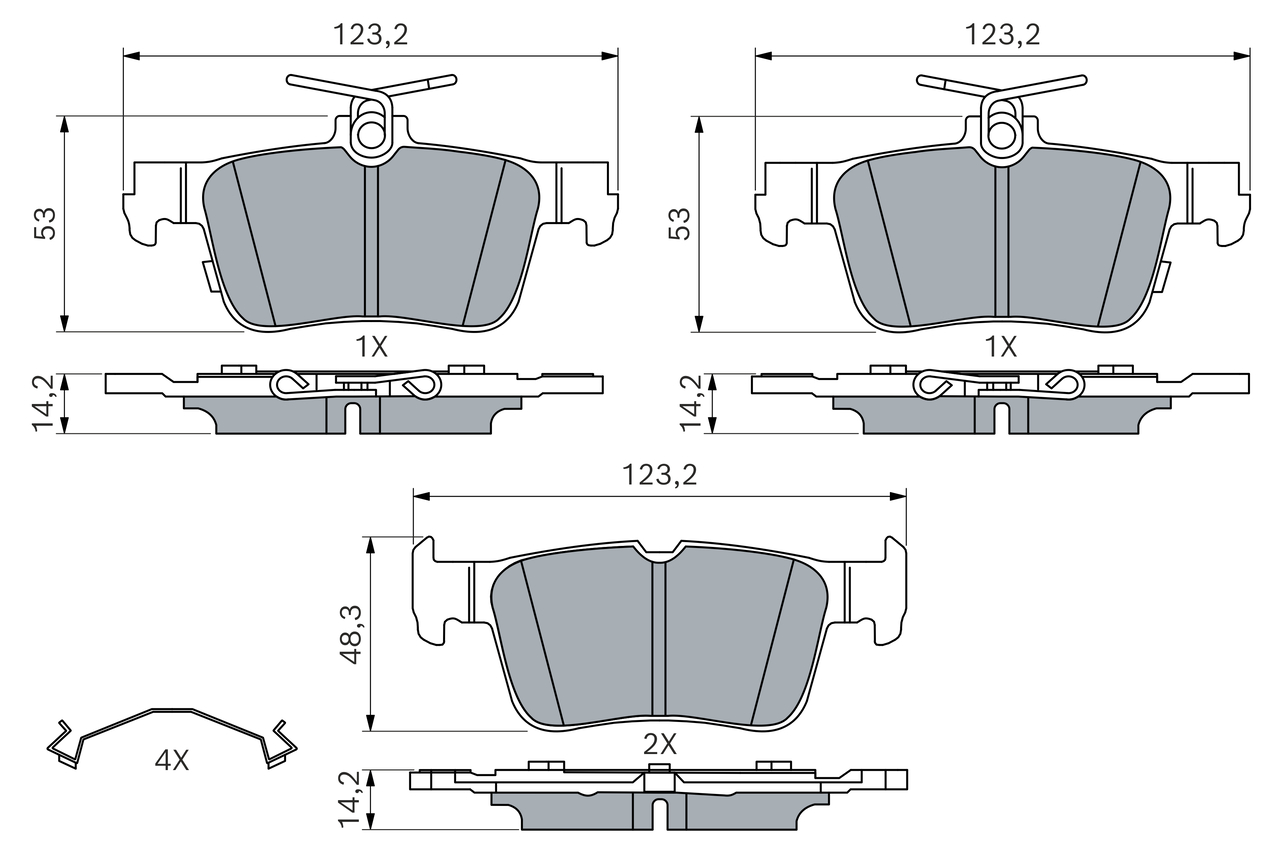 Remblokkenset, schijfrem Bosch 0 986 460 237