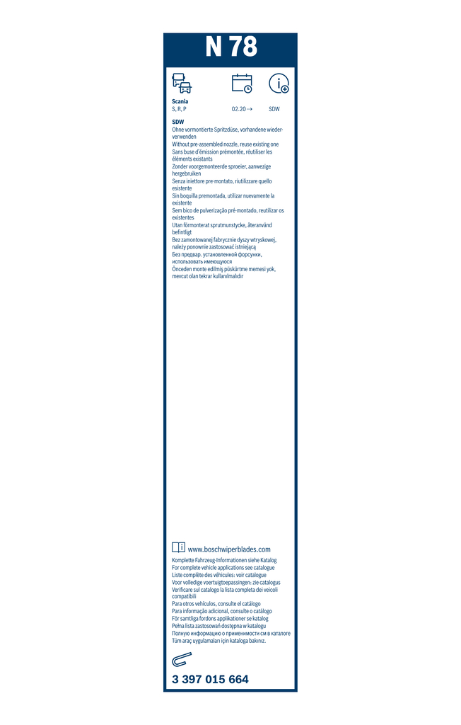 Ruitenwisserblad Bosch 3 397 015 664