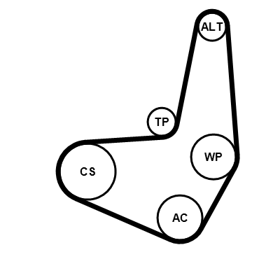 Poly V-riem set Contitech 6PK1033K2
