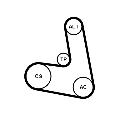 Poly V-riem set Contitech 6PK1153K7