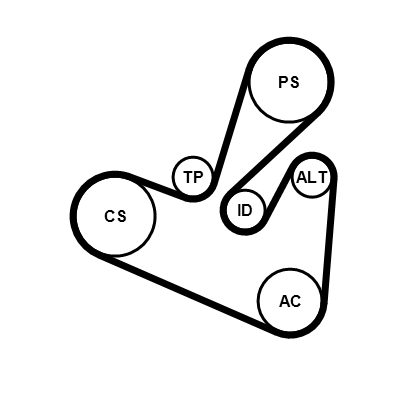 Poly V-riem set Contitech 6PK1705K1
