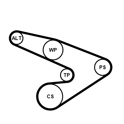 Poly V-riem set Contitech 6PK1800K1