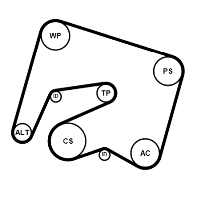 Poly V-riem set Contitech 6PK2000K2