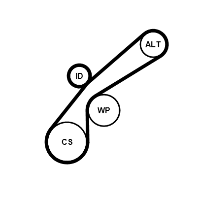 Poly V-riem set Contitech 6PK955K1