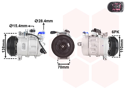 Compressor, airconditioning Van Wezel 0301K712
