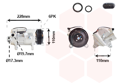 Compressor, airconditioning Van Wezel 0601K716