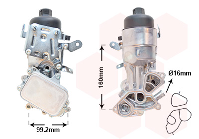 Oliekoeler motorolie Van Wezel 09013730