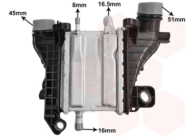 Intercooler, inlaatluchtkoeler Van Wezel 15014701