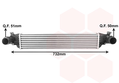 Intercooler, inlaatluchtkoeler Van Wezel 21014700