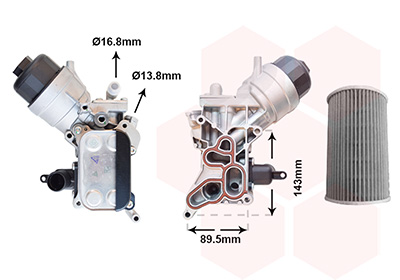Oliekoeler motorolie Van Wezel 37013729