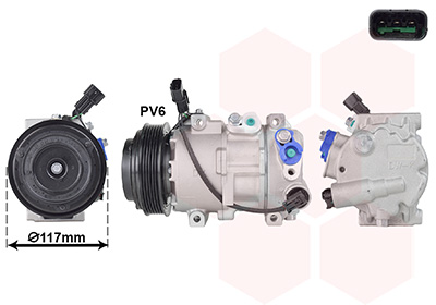 Compressor, airconditioning Van Wezel 8201K722