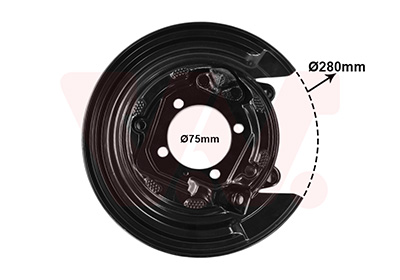 Dekplaat, remschijf Van Wezel 5393378