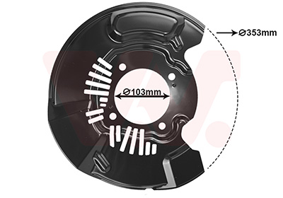 Dekplaat, remschijf Van Wezel 5487372