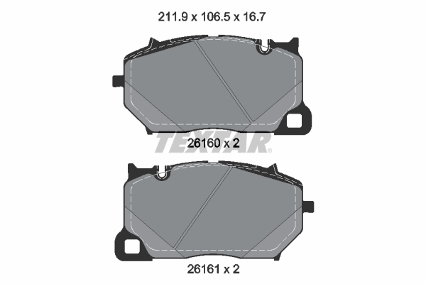 Remblokkenset, schijfrem Textar 2616001