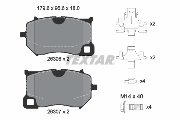 Remblokkenset, schijfrem Textar 2630601