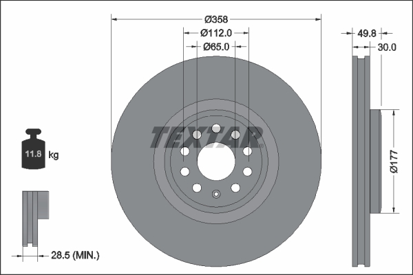 Remschijven Textar 92337505