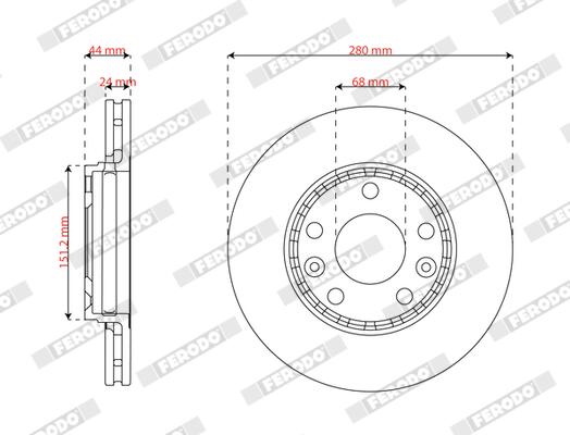 Remschijf Ferodo DDF3198C
