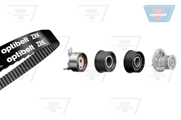 Distributieriem kit inclusief waterpomp Optibelt KT 1025W1