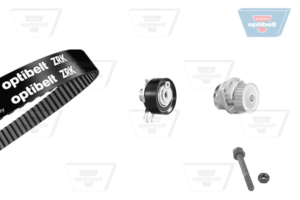Distributieriem kit inclusief waterpomp Optibelt KT 1034W3