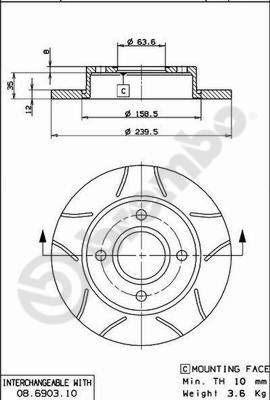 Remschijven Brembo 08.6903.75