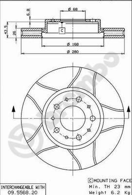 Remschijven Brembo 09.5568.76