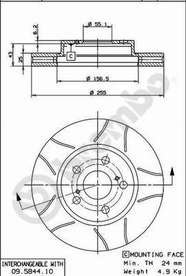 Remschijven Brembo 09.5844.75