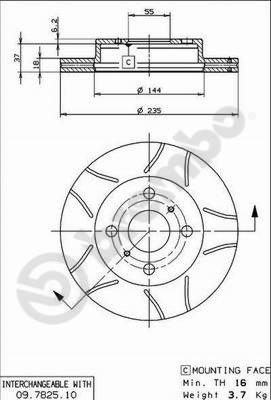 Remschijven Brembo 09.7825.75