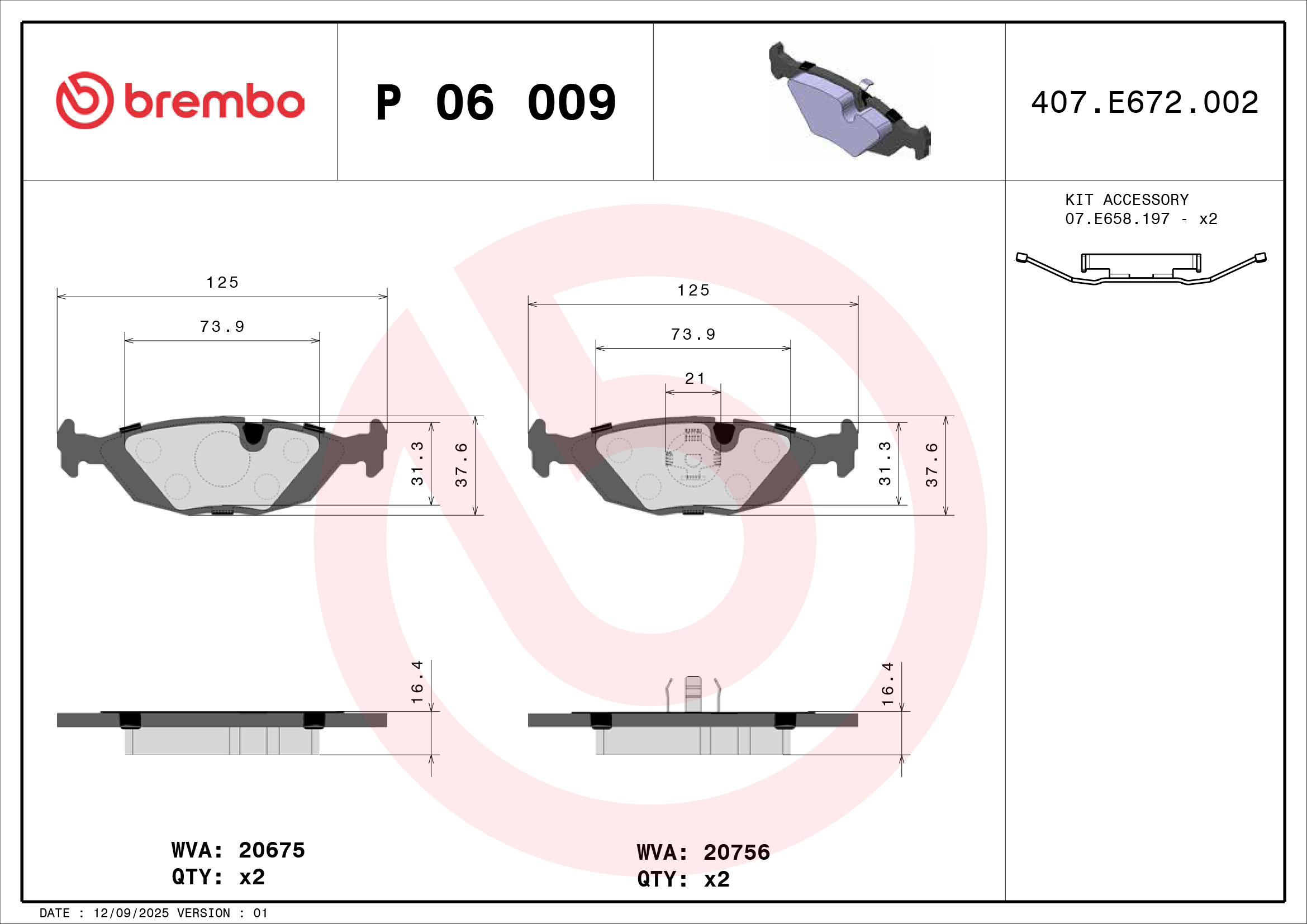 Remblokset Brembo P 06 009
