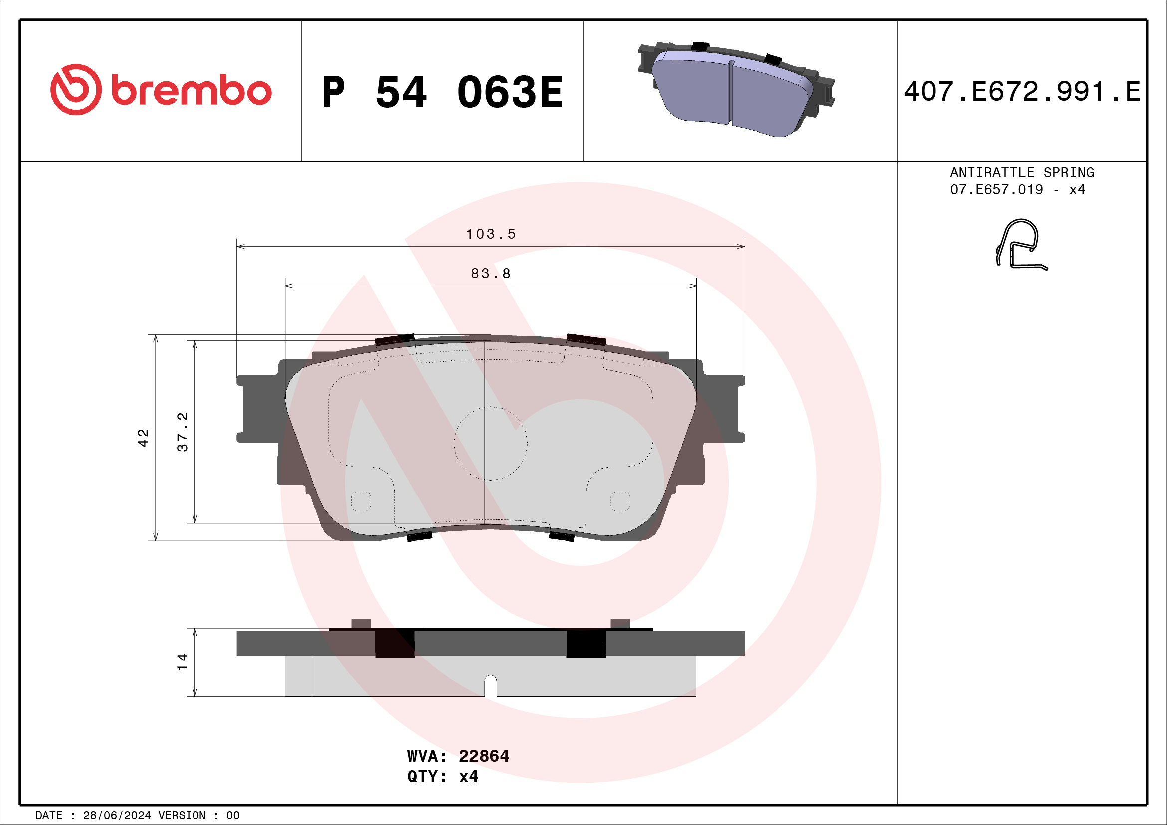 Remblokset Brembo P 54 063E