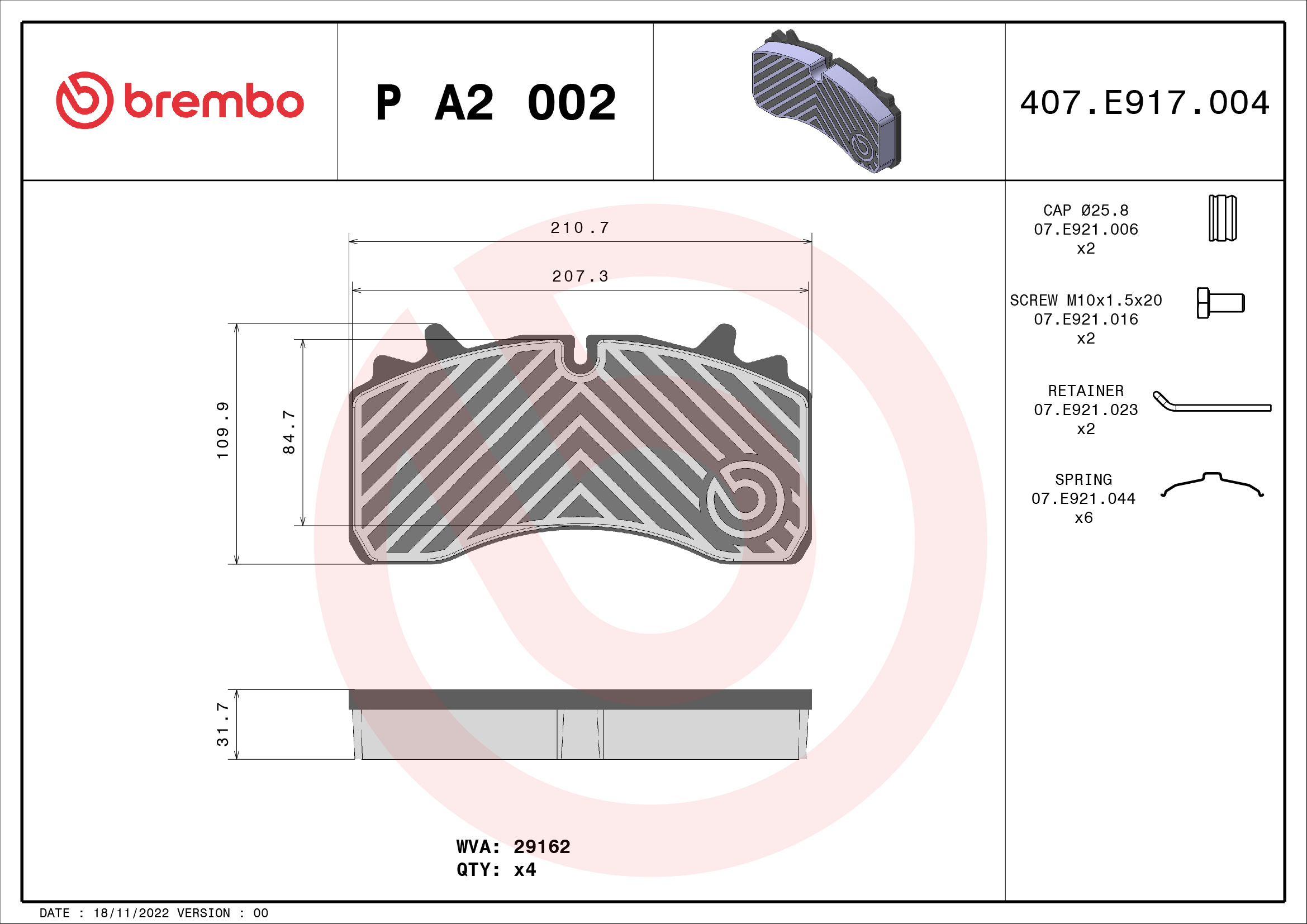 Remblokset Brembo P A2 002