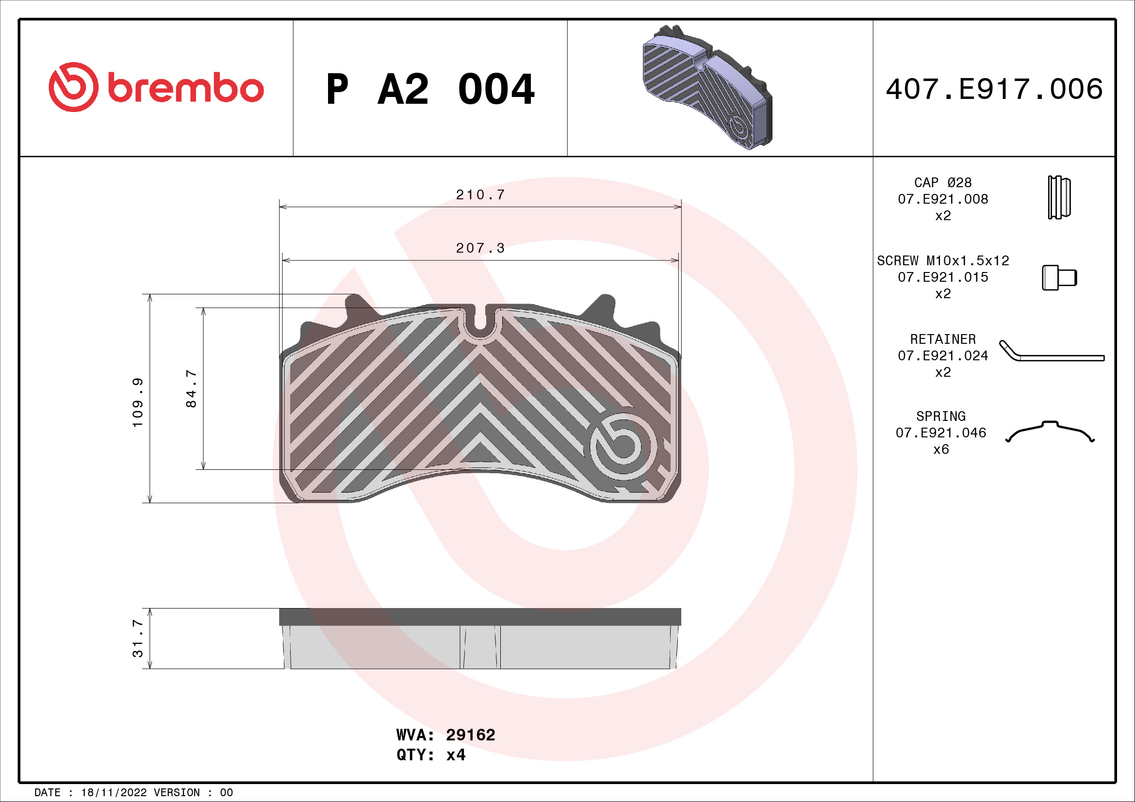 Remblokset Brembo P A2 004