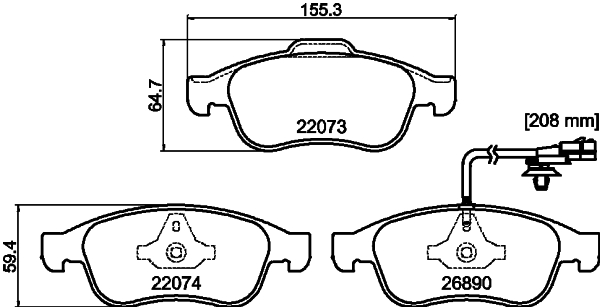 Remblokkenset, schijfrem Mintex MDB4393