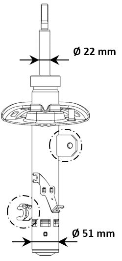 Schokdemper KYB 3348156