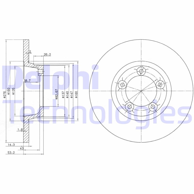 Remschijven Delphi Diesel BG2159
