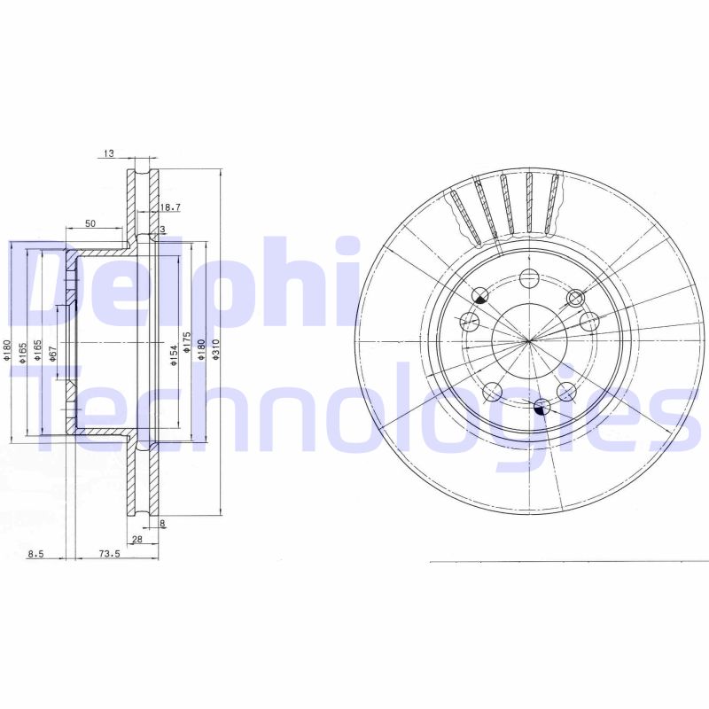 Remschijven Delphi Diesel BG2737