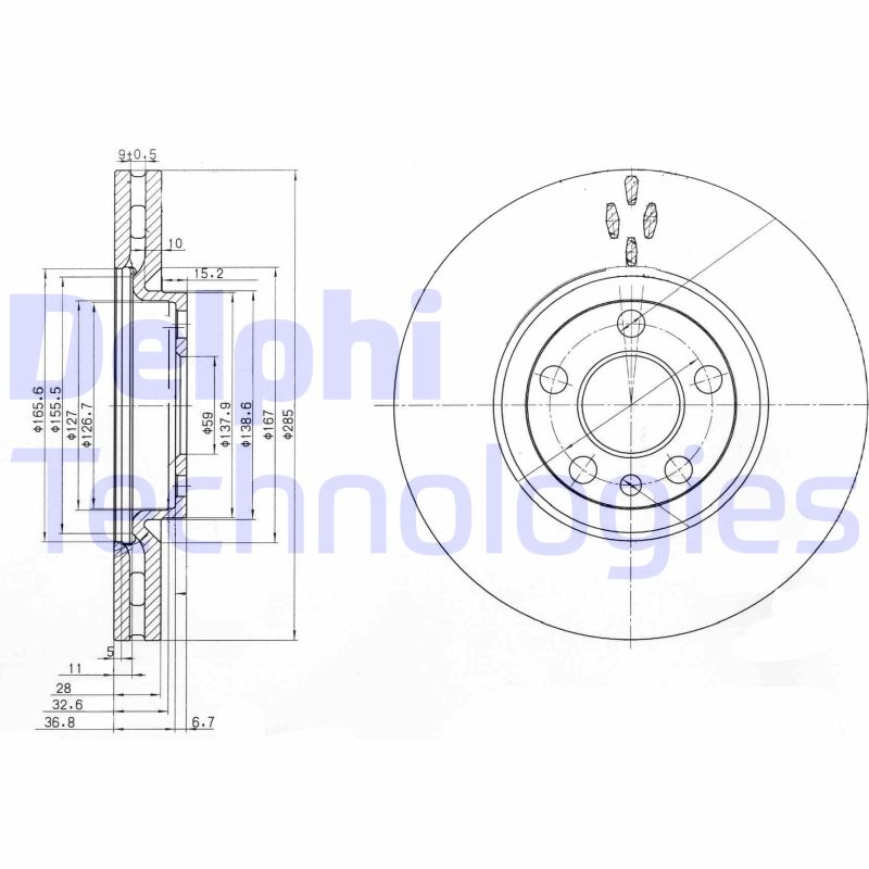 Remschijven Delphi Diesel BG3740C