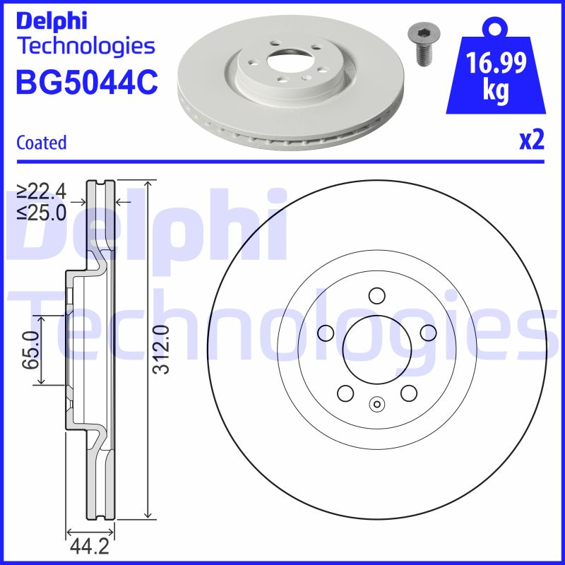 Remschijven Delphi Diesel BG5044C