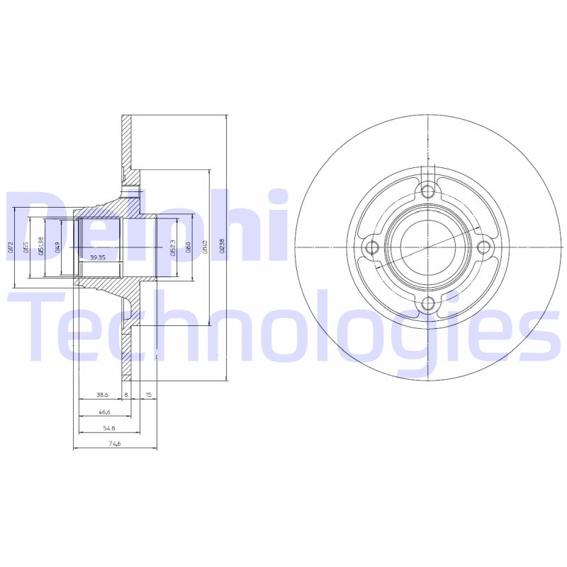 Remschijven Delphi Diesel BG9033RS