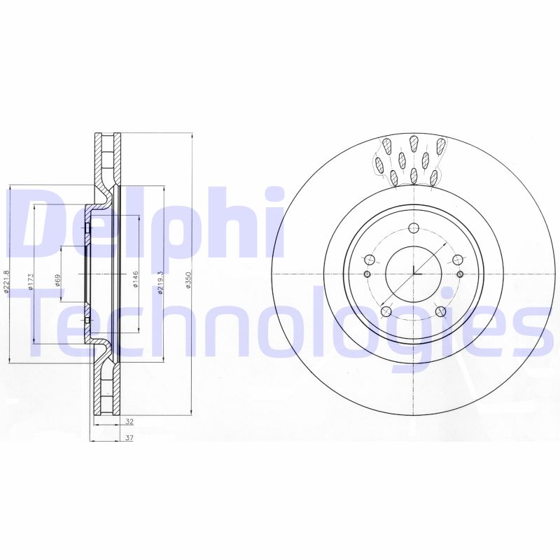 Remschijven Delphi Diesel BG9072
