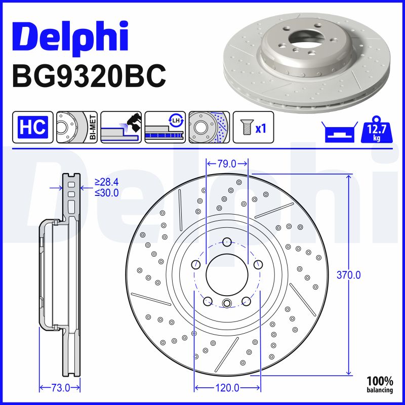 Remschijven Delphi Diesel BG9320BC