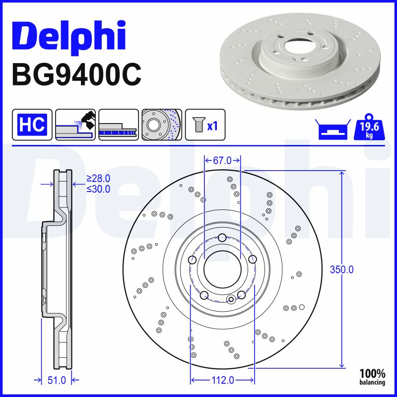 Remschijven Delphi Diesel BG9400C