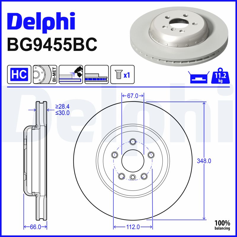 Remschijven Delphi Diesel BG9455BC