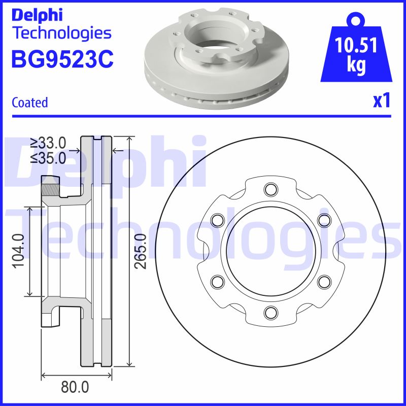 Remschijven Delphi Diesel BG9523C