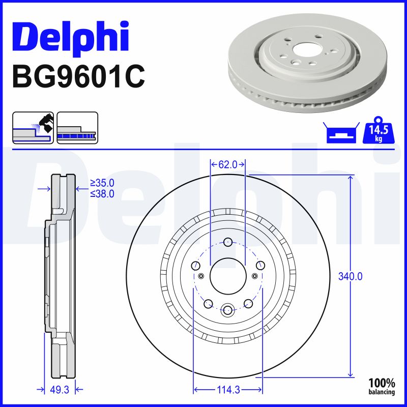 Remschijven Delphi Diesel BG9601C
