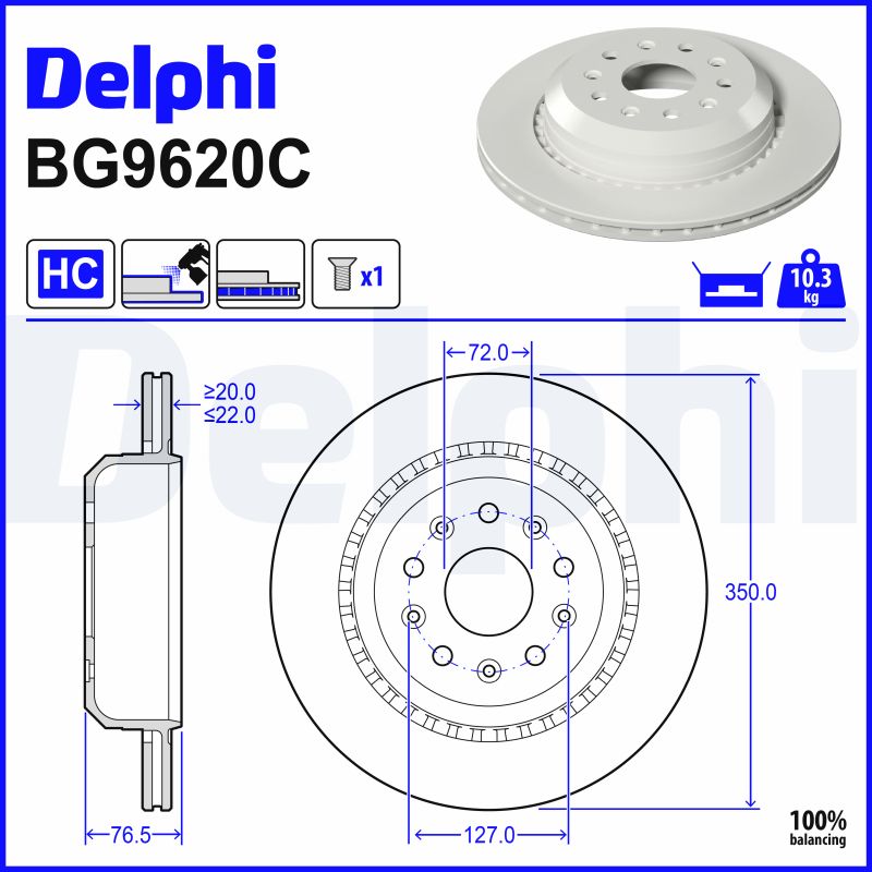 Remschijf Delphi Diesel BG9620C