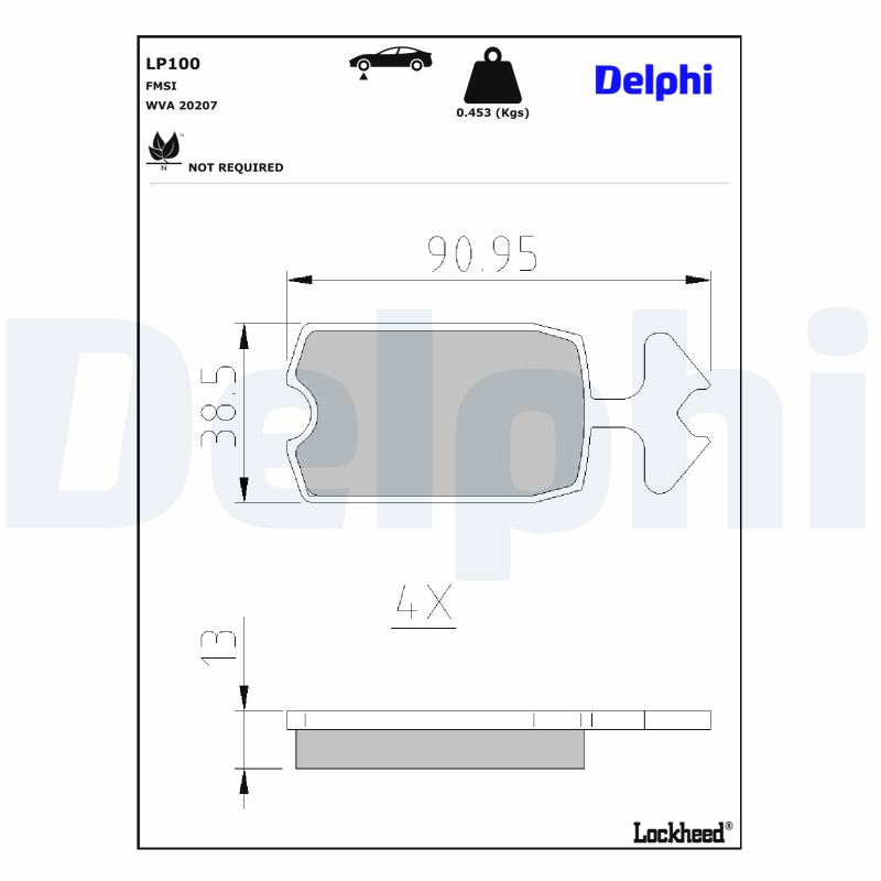 Remblokset Delphi Diesel LP100