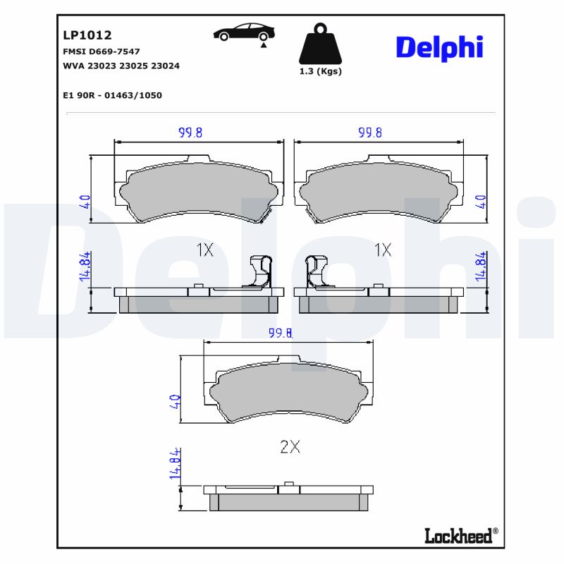 Remblokset Delphi Diesel LP1012