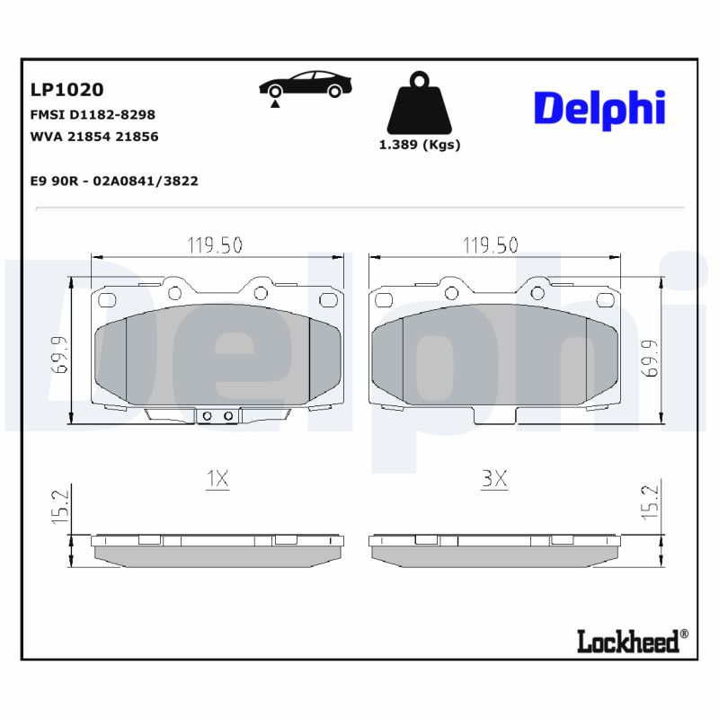 Remblokset Delphi Diesel LP1020