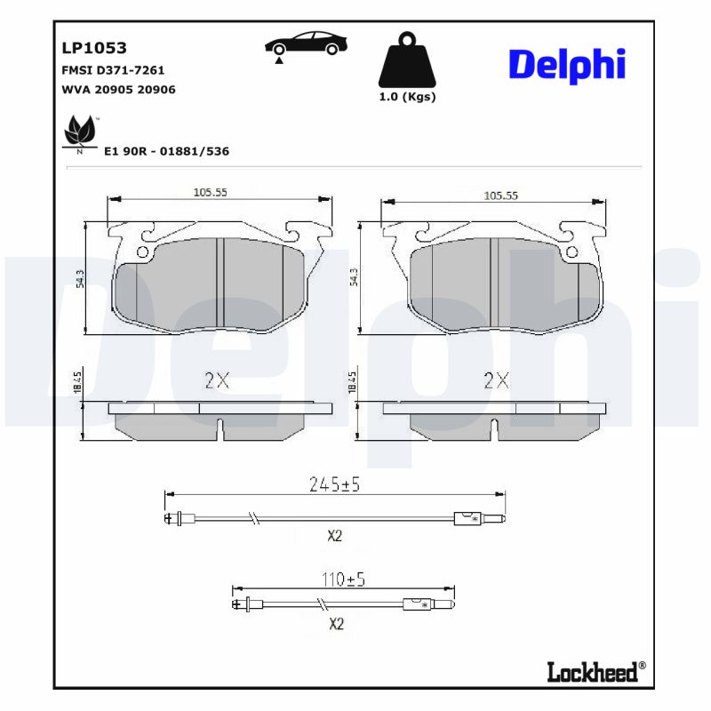 Remblokset Delphi Diesel LP1053