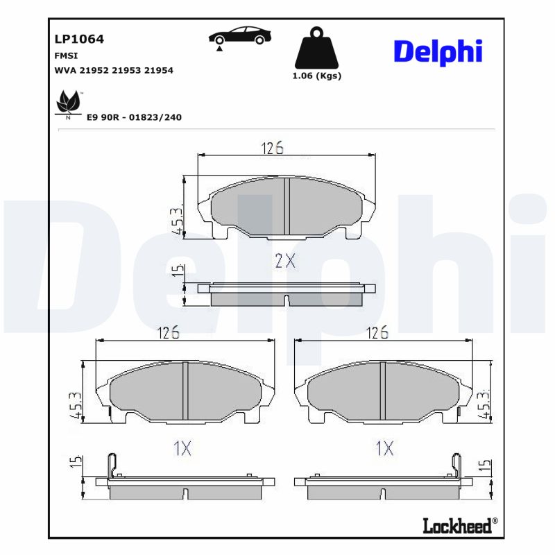 Remblokset Delphi Diesel LP1064